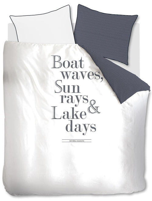 Riviera Maison dekbedovertrek Lake Days - 260x200/220 cm - marineblauw