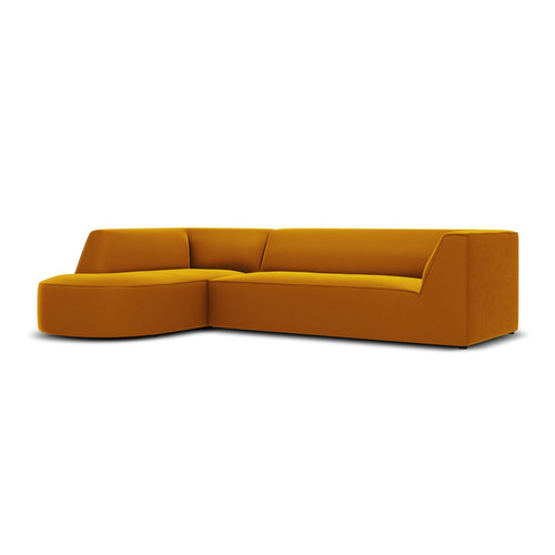 Cosmopolitan Design - Modulaire hoekbank links Siena 4-zits, flueel geel - 180x273x69cm