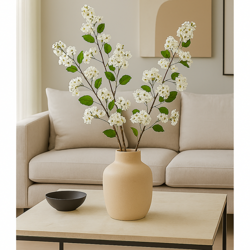 Flourify - kunstbloem - Viburnum - 87 cm - Bundel van 3