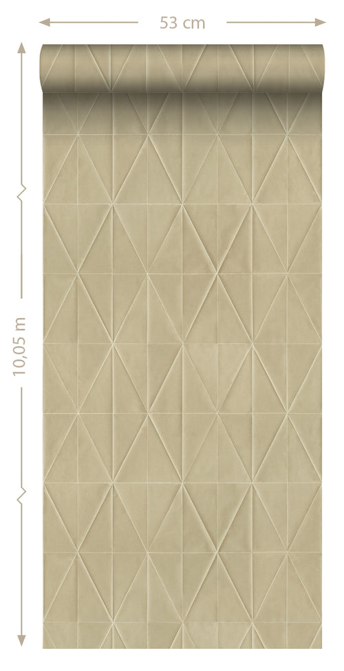 Origin Wallcoverings eco-texture vliesbehang origami motief beige - 0,53 x 10,05 m - 347857 - vtwonen shop