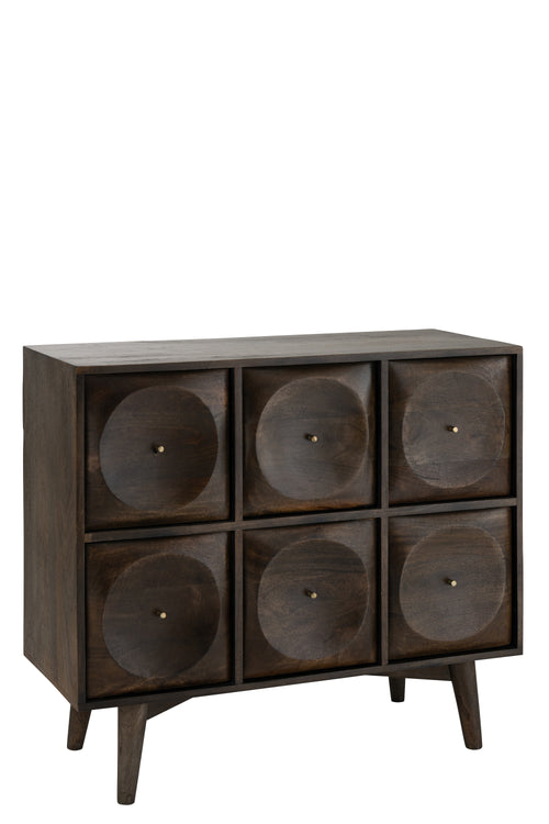 J-Line ladekast Cirkel - hout - donkerbruin