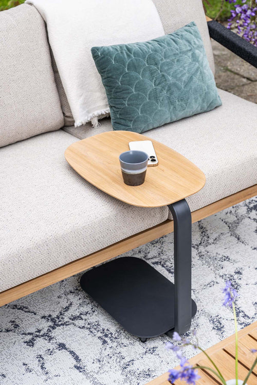 Lucca laptop tafel - 45x30xH51cm - carbon black -   light teaklook - vtwonen shop