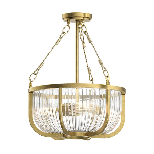 Elstead Kichler Roux Cilindrische Hanglamp Plafondlamp Natuurlijk Messing