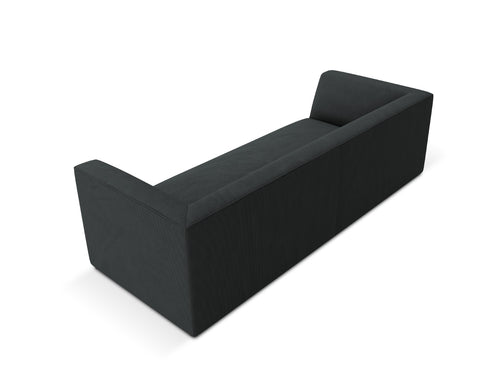 Micadoni Bank Ruby 3-zits, ribfluwelen, zwart - 93x232x69cm