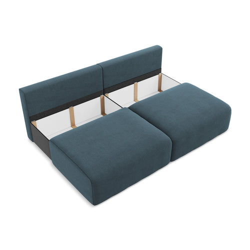 LaMiaSofa 3-zits slaapbank Ostia - textuurstof - jeans - 216x102x79