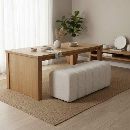 DÉJA Living Eetkamerbank Bogense - Beige Stof - 120x45x48cm