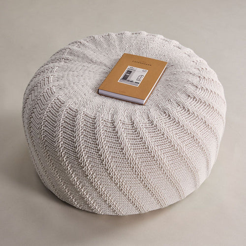Nest living Dina Ronde Gebreide Poef Ø 60 cm - Crême