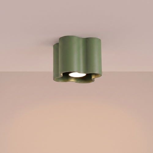Sollux Lighting Plafondlamp OVIO 1 olijfgroen GU10 - 12x12x10cm