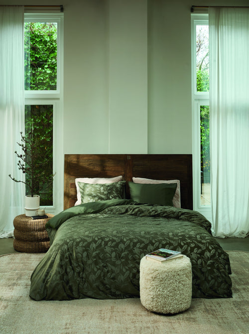 Rivièra Maison Dekbedovertrek Sanu - 200 x 200/220 cm - Olive Green