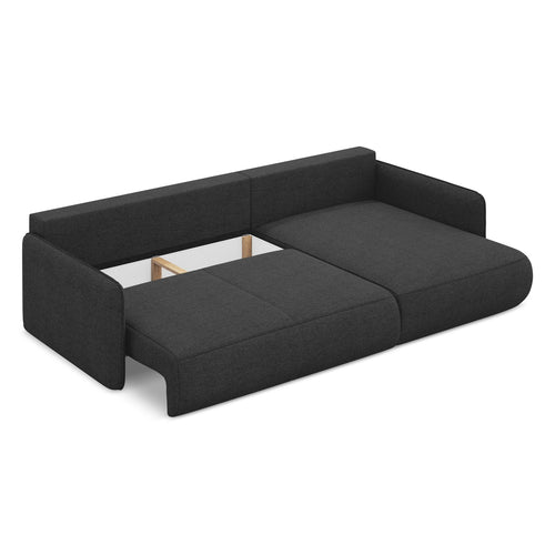 LaMiaSofa hoekbank rechts Palermo - chenille stof - antraciet - 240x148x86