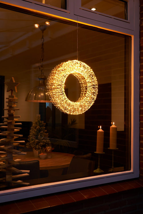 Luca Lighting Lichtkrans met Warm Witte LED Verlichting - Ø45 cm - Zilver - vtwonen shop