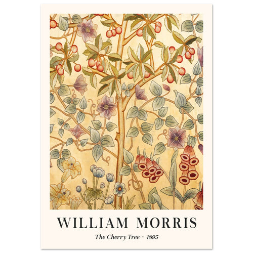 Artfulprints Poster met Lijst William Morris - The cherry tree 1895 II   - A4 21x29.7 cm - Meerkleurig