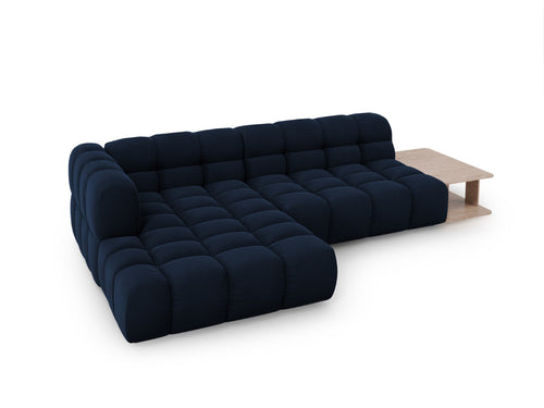 Cosmopolitan Design Modulaire hoekbank links Sky 4-zits, flueel, koningsblauw - 162x297x70cm