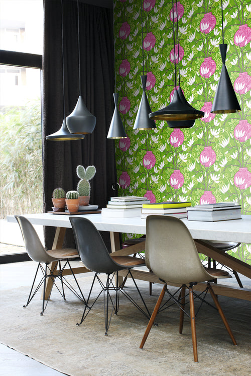 Origin Wallcoverings behang magnolia groen en roze - 53 cm x 10,05 m - 346926 - vtwonen shop