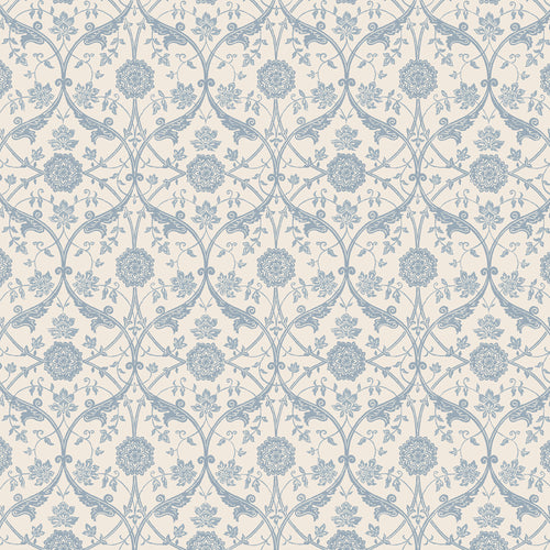 Laura Ashley Vliesbehang - Endale Trellis Newport Blue