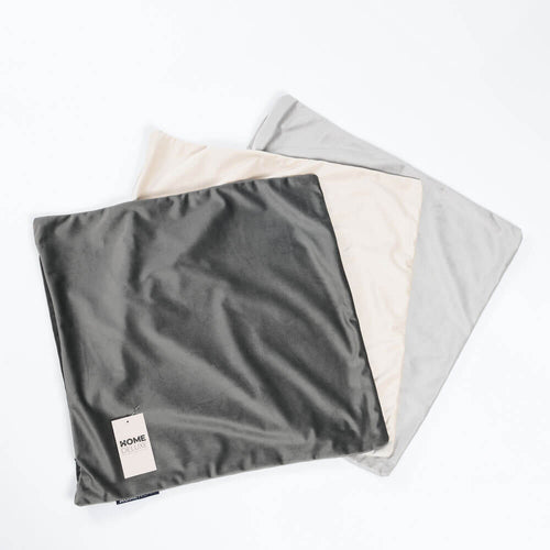 HOME DELUXE fluwelen kussenhoes COUSHY met kussenvulling - antraciet
