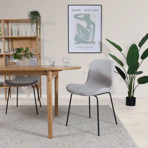 Nolon Nora-Fé Eetkamerstoel Lichtgrijs - Stof - Zwarte Poten - vtwonen shop