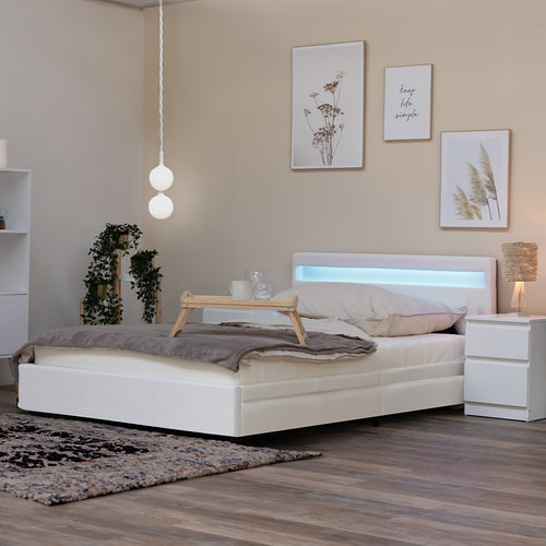 Home Deluxe LED bed NUBE wit 180 x 200 cm - vtwonen shop
