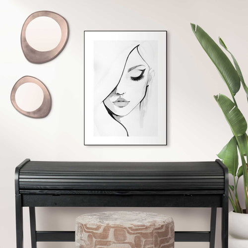 Reinders Female Elegance schilderij -  zwart - slaapkamer - 70x50cm