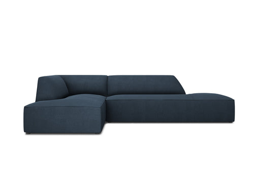 Micadoni linker hoekbank Ruby 4-zits, structurele stof, marineblauw - 180x273x69cm