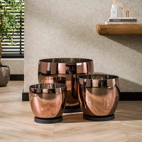 Giga Meubel Vloerlamp Up L - Koper Glas - 1-Lichts - 29x29x27cm