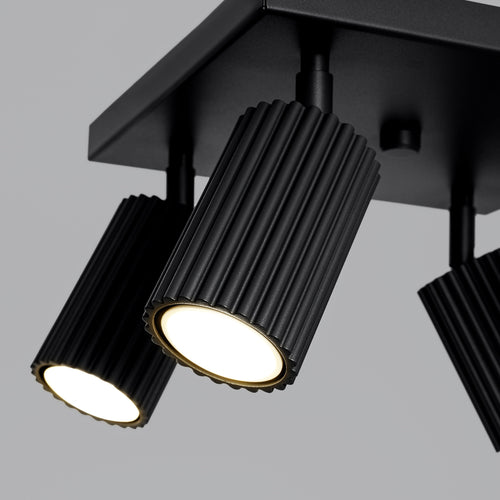 Sollux Lighting Plafondlamp KARBON 4 zwart - 25x25x16,5cm