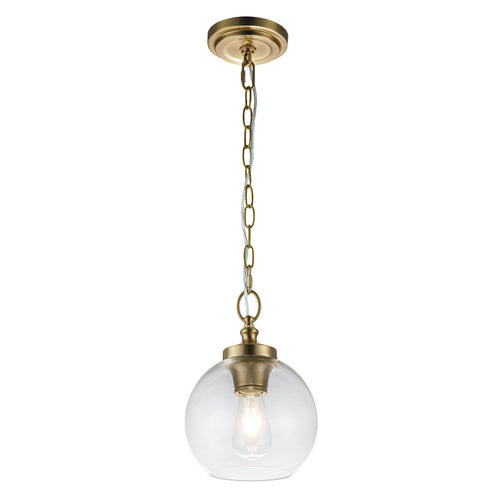 Elstead Feiss Tabby Koepel Hangende Plafondlamp Gepolijst Messing