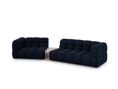 Cosmopolitan Design linker modulaire bank Sky 3-zits, flueel, koningsblauw - 148x353x70cm