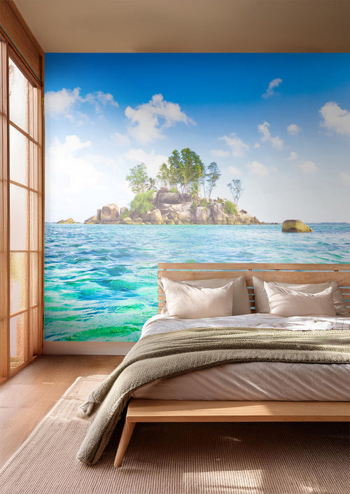 Sanders & Sanders fotobehang zeezicht blauw, groen en beige - 375 x 270 cm - 600486