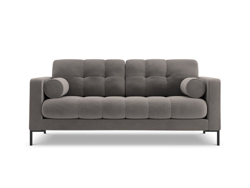 Cosmopolitan Design Bank Bali 2-zits, flueel, lichtgrijs - 96x152x75cm