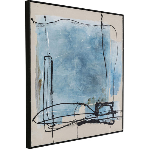 Kare Design Schilderij Frame Dust 100x100cm blauw - vtwonen shop