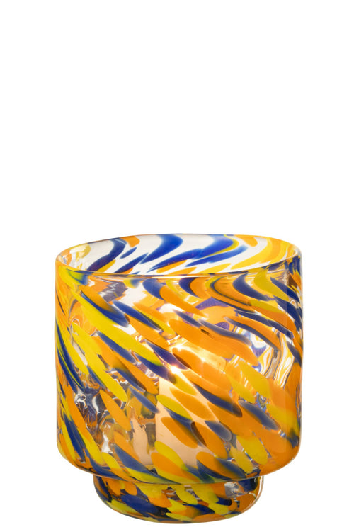 J-Line vaas Arun - glas - mix - small - Ø 15 cm