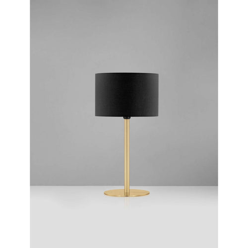 Nova Luce SIBNIA Tafellamp met ronde kap, messing goudkleurig, zwart E27 fitting 1x12W