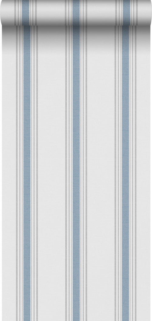 Sanders & Sanders behang strepen blauw en grijs - 53 cm x 10.05 m - 640665