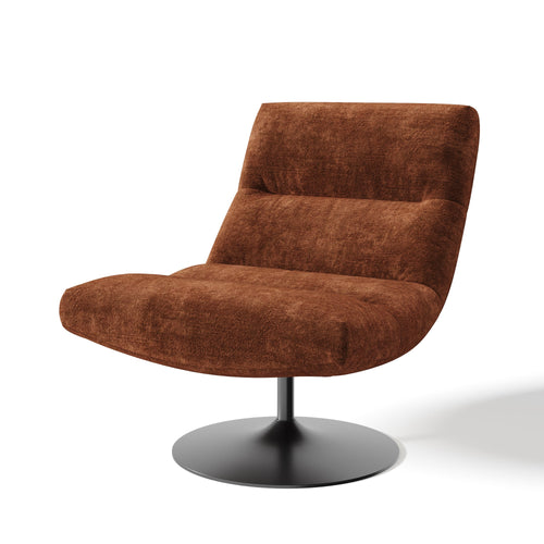 Premium Interiors - Draaistoel ROMA - velours met structuur terracotta 77cm