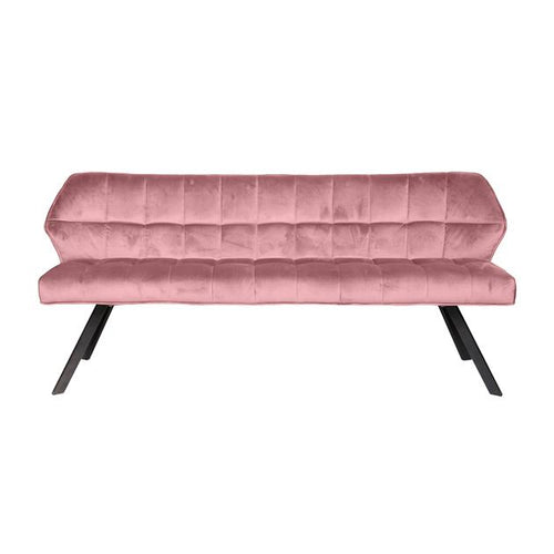 Giga Meubel Eetkamerbank Raster - Roze Velvet - 180x59x84cm