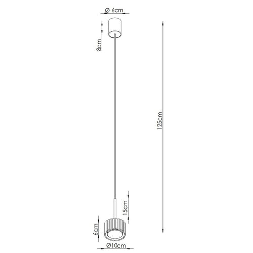 Sollux Lighting Hanglamp AURA 1 rode oker Gx53 - 10x10x125cm