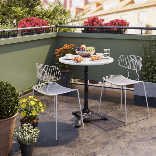 Kare Design Eettafel Bistrot rond Ø60cm wit marmer - vtwonen shop