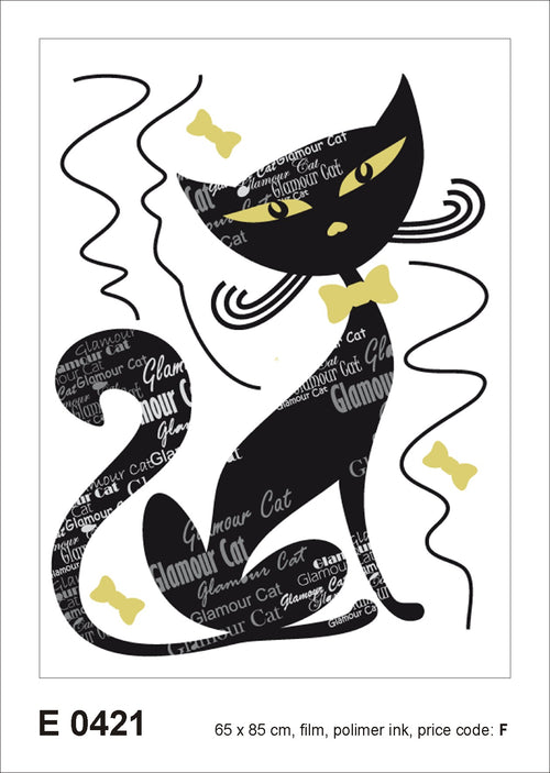 Sanders & Sanders muursticker kat zwart - 85 x 65 cm - 600246
