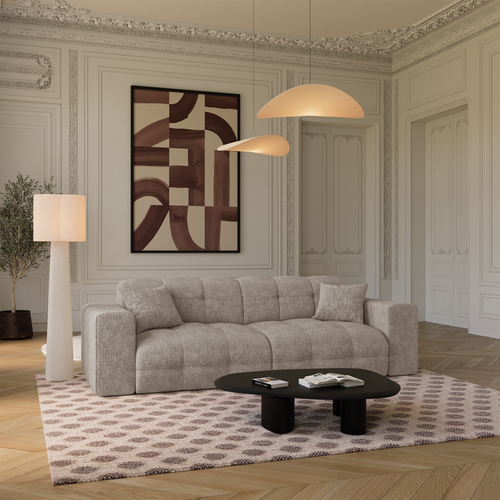 Premium Interiors - Bank COCOON - gewaafd fluweel mol 230cm