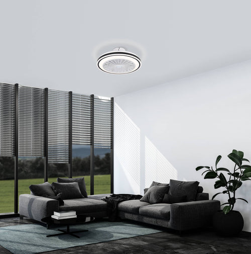 EGLO plafondlamp met ventilator Almeria - ac led-cct - wit/zwart
