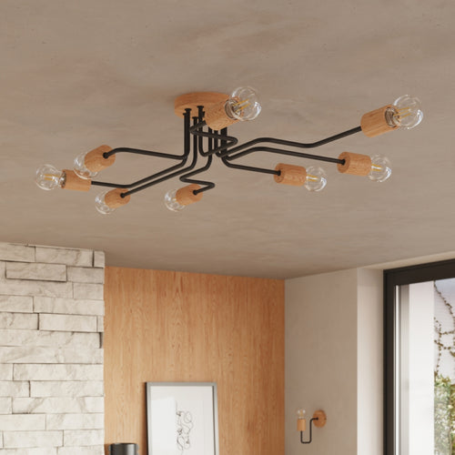 Sollux Lighting Kroonluchter TIMBO 4 zwart - 75x58x16,5cm