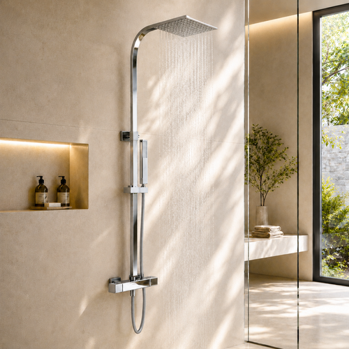 LOMAZOO regendouche Sterling - met thermostaatkraan - chroom
