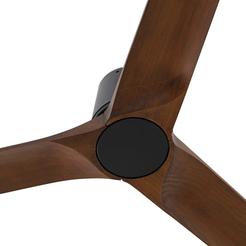 Faro Heywood Tub Grote plafondventilator met 3 bladen, matzwart, walnoot, Tuya Smart System