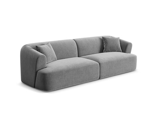 Cosmopolitan Design Modulaire bank Campi 4-zits, flueel grijs - 90x255x70cm
