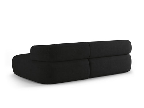 Micadoni rechter hoekbank Jenny 5-zits, boucle zwart - 145x225x73cm