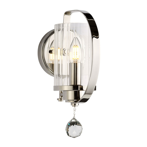 Elstead Cassie - 1 lichte wandlamp gepolijst nikkel