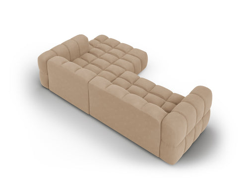 Cosmopolitan Design Modulaire hoekbank rechts Sky 4-zits, flueel, zand - 162x272x70cm