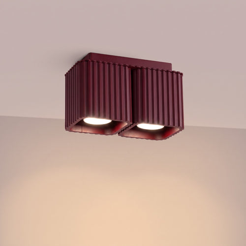 Sollux Lighting Plafondlamp RIFF 2 bordeaux GU10 - 20,5x10x12cm