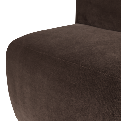 WOOOD eetbank 84 cm rugleuning Mojo Base - Velvet - Bruin - 83x84x76